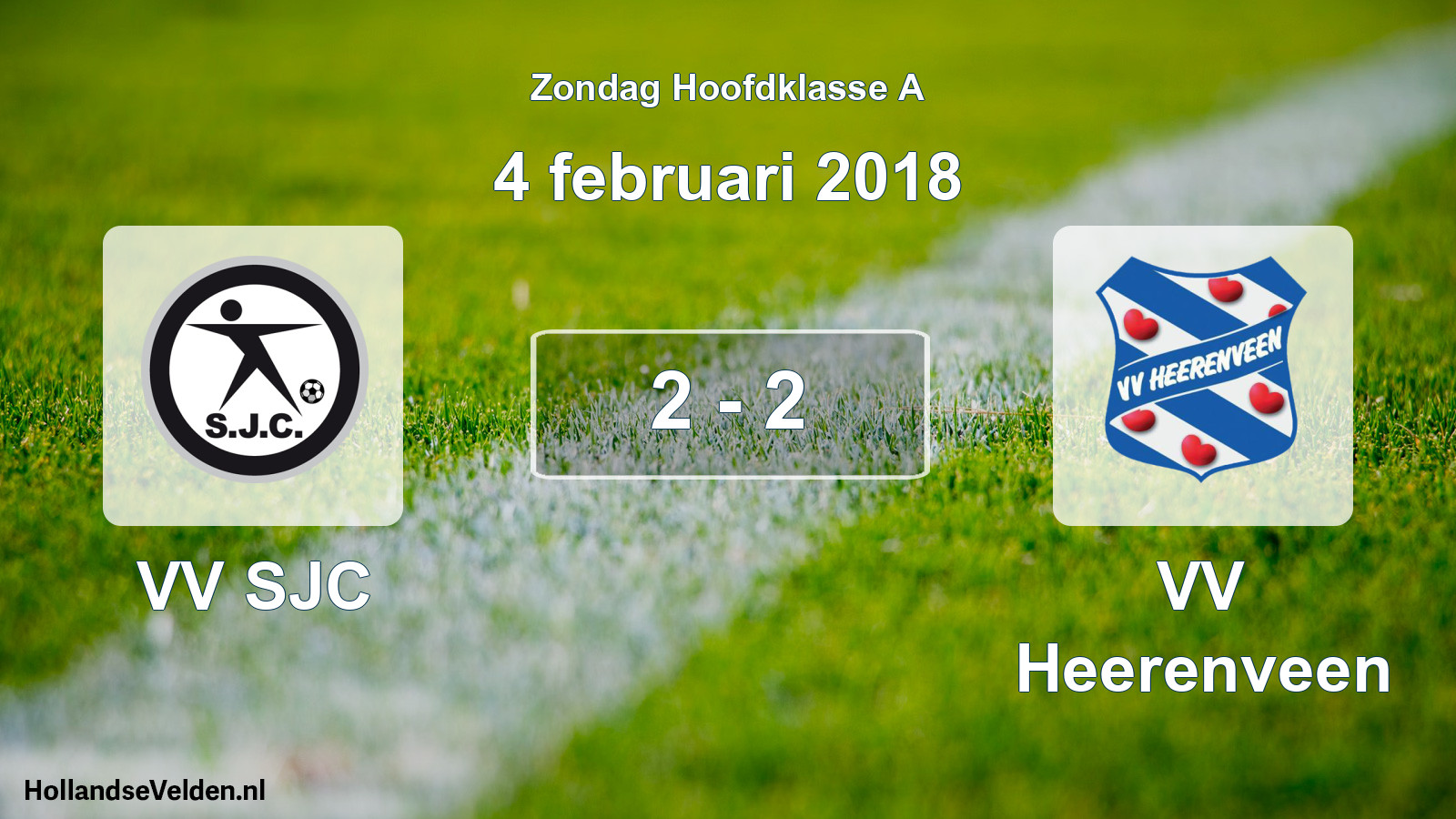 Total number of matches played: VV SJC - VV Heerenveen 2 - 2 (4 February 2018)