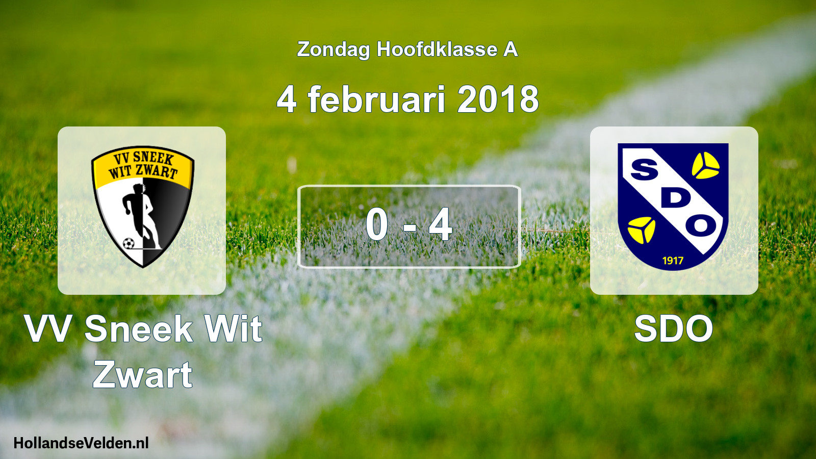 Total number of matches played: VV Sneek Wit Zwart - SDO 0 - 4 (4 February 2018)