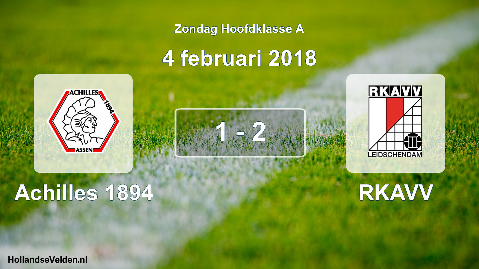 Total number of matches played: Achilles 1894 - RKAVV 1 - 2 (4 February 2018)