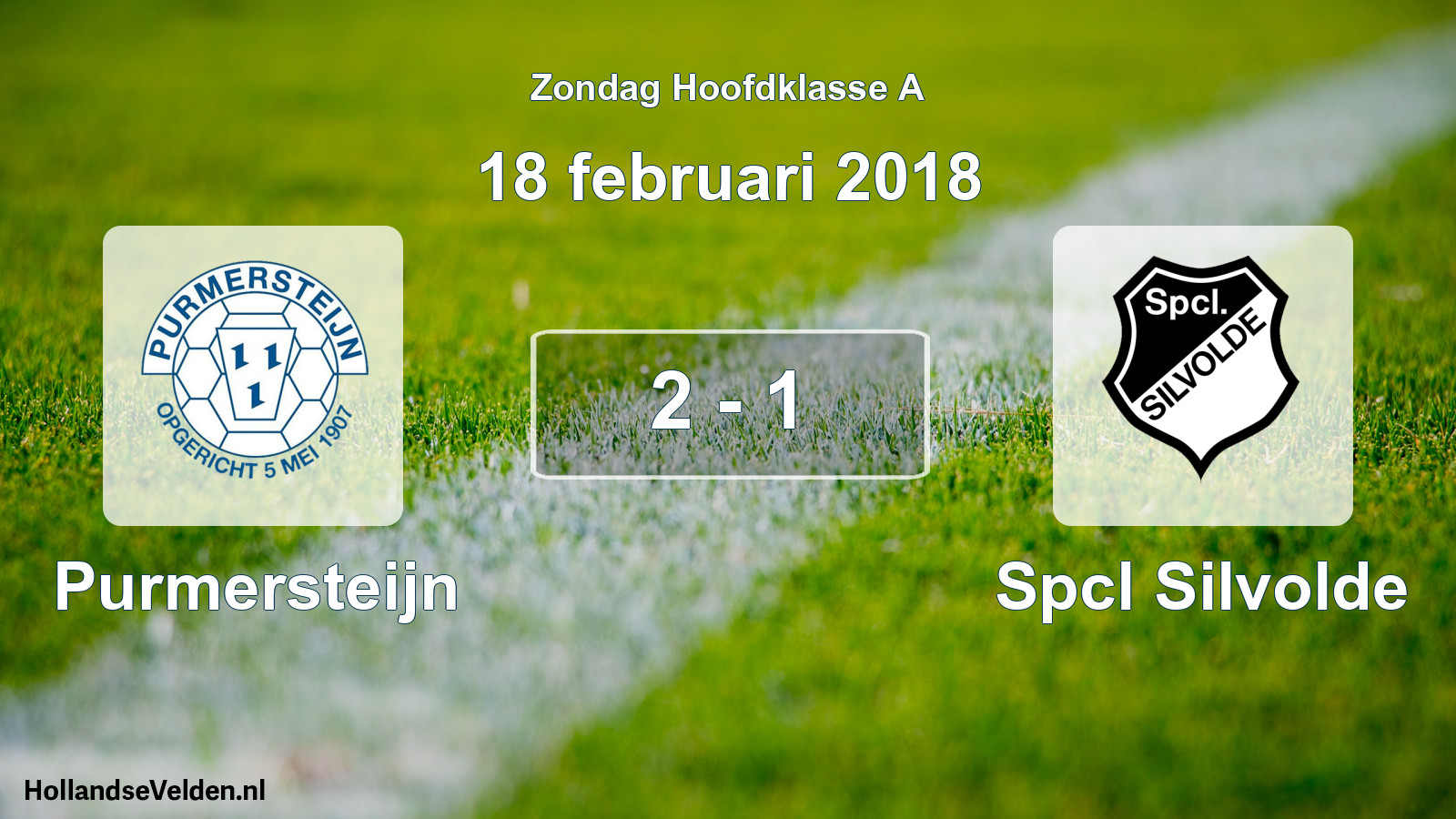Total number of matches played: Purmersteijn - Spcl Silvolde 2 - 1 (18 February 2018)