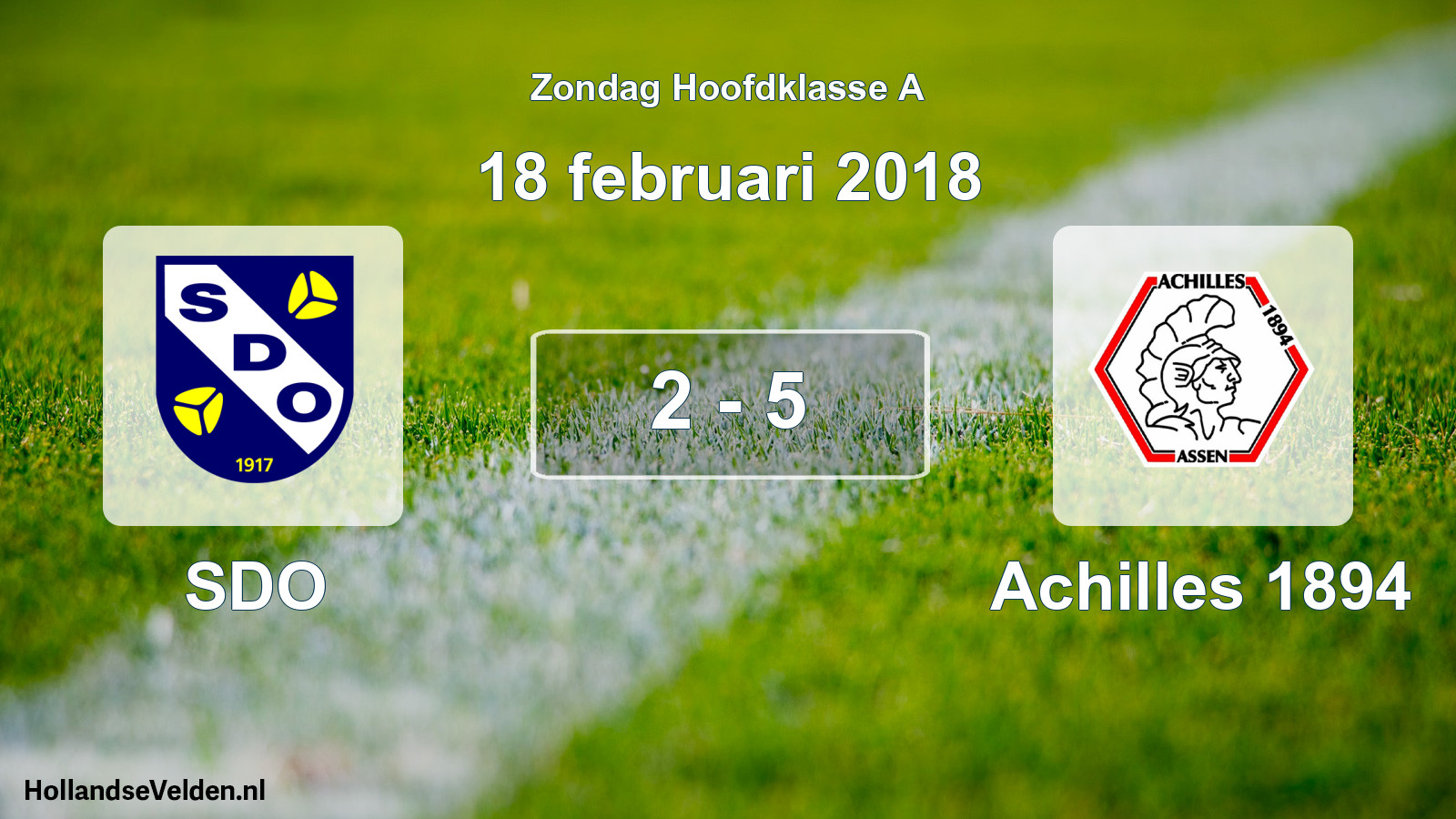 Total number of matches played: SDO - Achilles 1894 2 - 5 (18 February 2018)