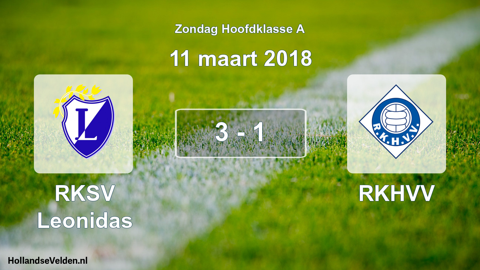 Total number of matches played: RKSV Leonidas - RKHVV 3 - 1 (11 March 2018)