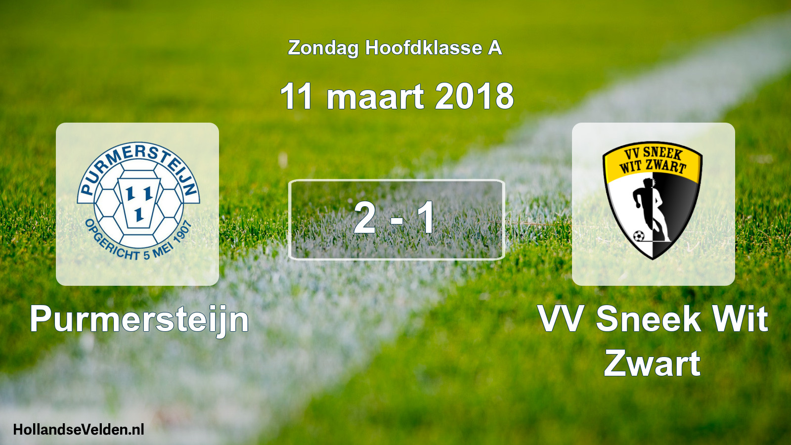 Total number of matches played: Purmersteijn - VV Sneek Wit Zwart 2 - 1 (11 March 2018)