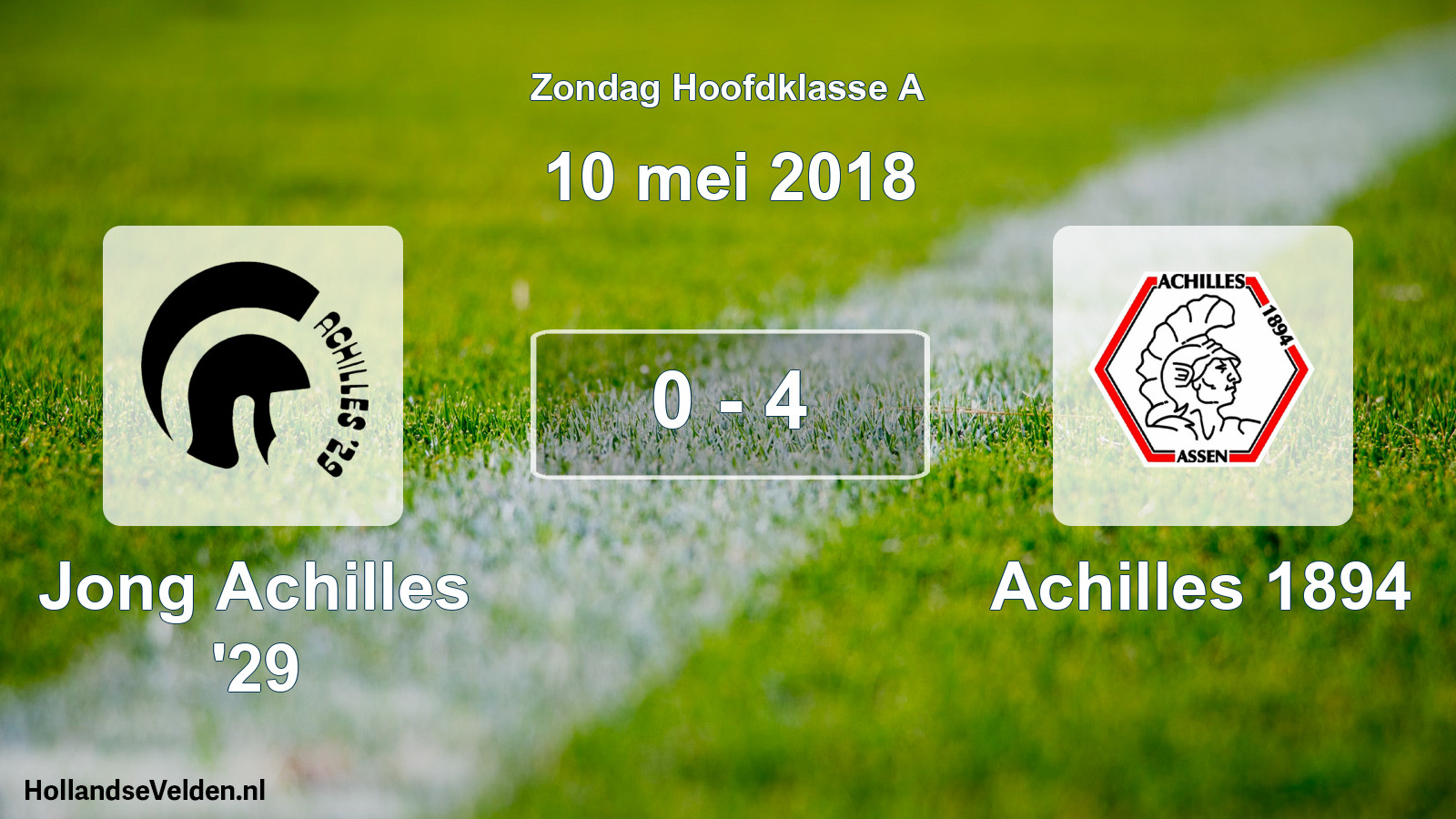 Total number of matches played: Jong Achilles '29 - Achilles 1894 0 - 4 (10 May 2018)