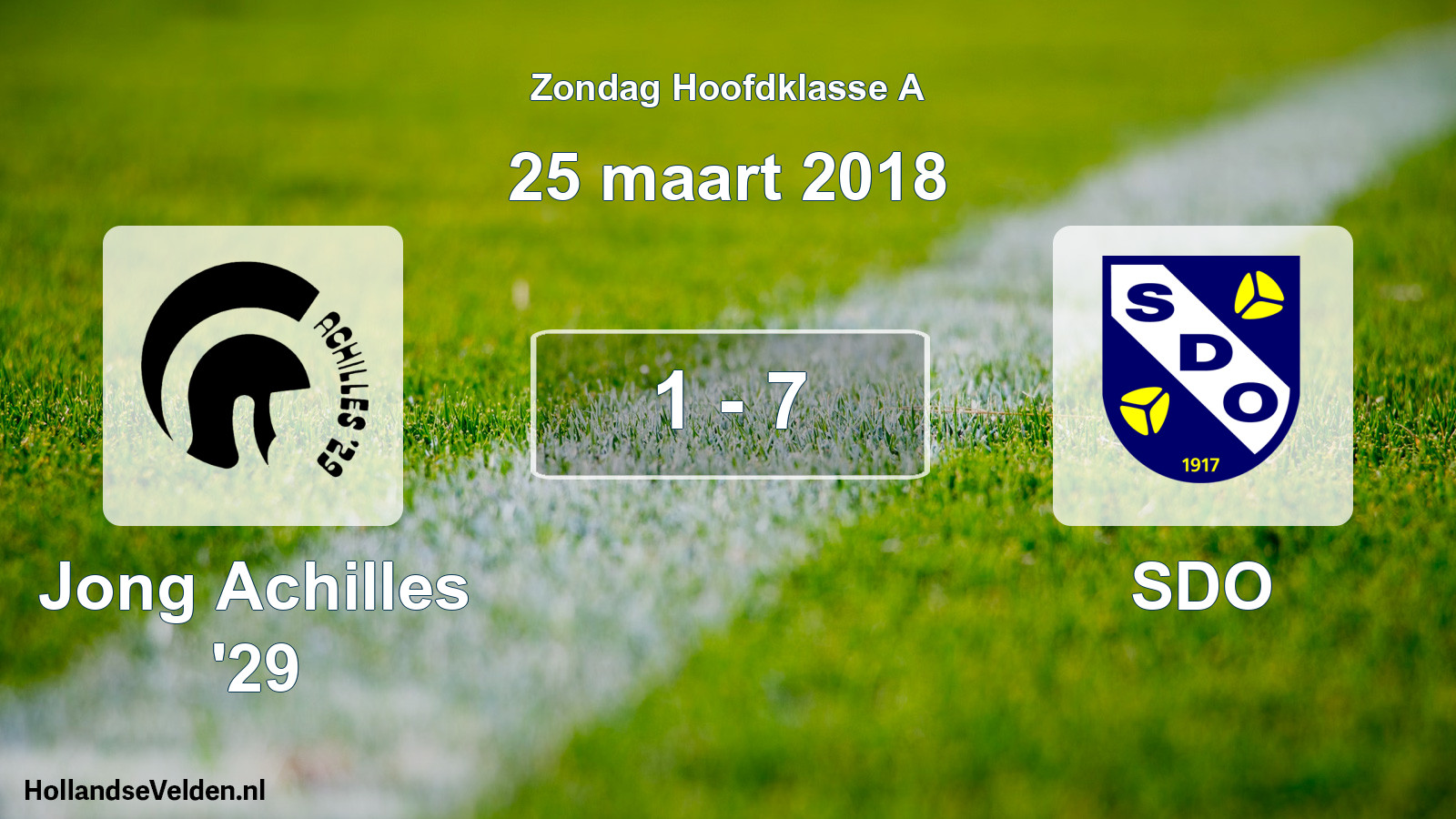 Total number of matches played: Jong Achilles '29 - SDO 1 - 7 (25 March 2018)