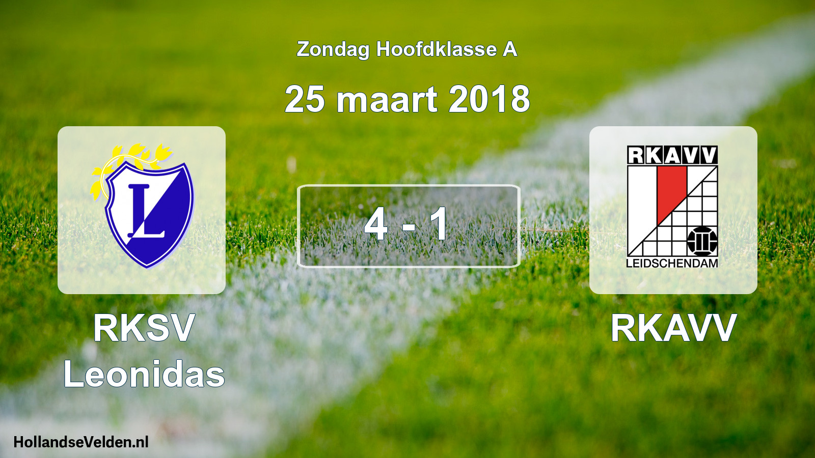 Total number of matches played: RKSV Leonidas - RKAVV 4 - 1 (25 March 2018)