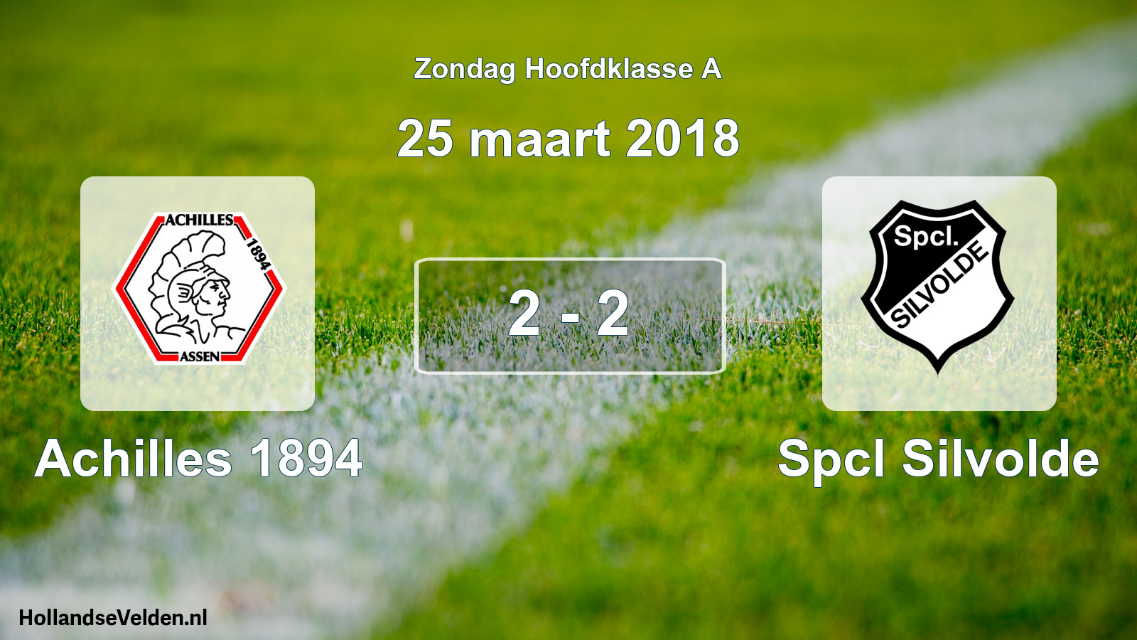Total number of matches played: Achilles 1894 - Spcl Silvolde 2 - 2 (25 March 2018)