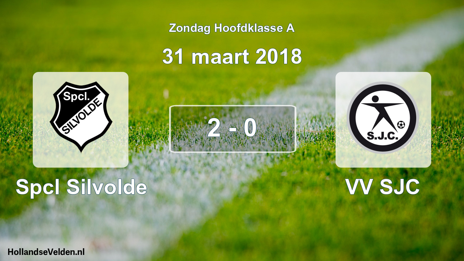 Total number of matches played: Spcl Silvolde - VV SJC 2 - 0 (31 March 2018)
