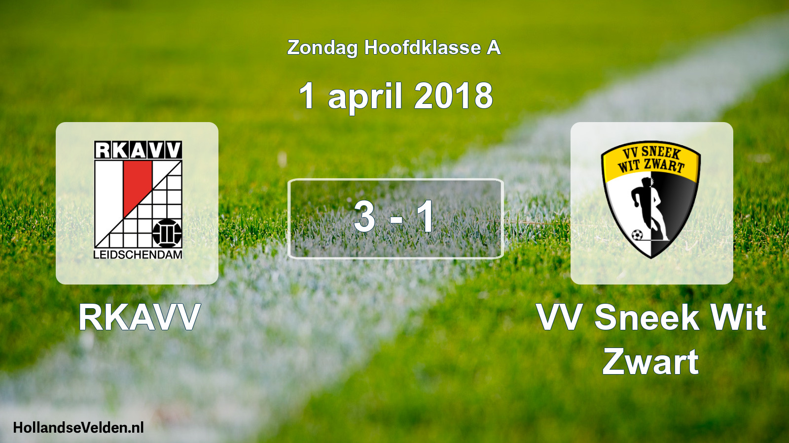 Total number of matches played: RKAVV - VV Sneek Wit Zwart 3 - 1 (1 April 2018)