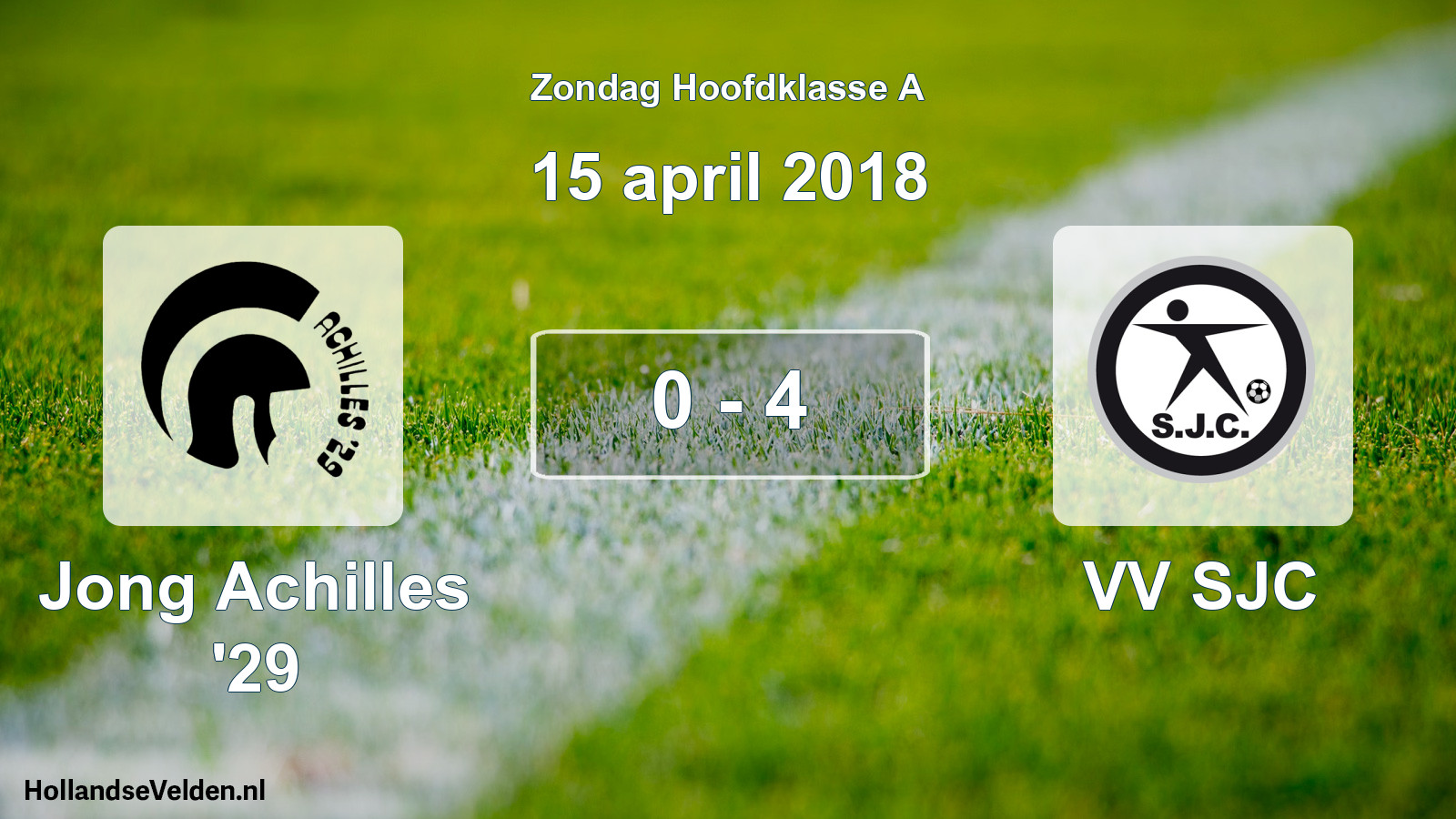 Total number of matches played: Jong Achilles '29 - VV SJC 0 - 4 (15 April 2018)