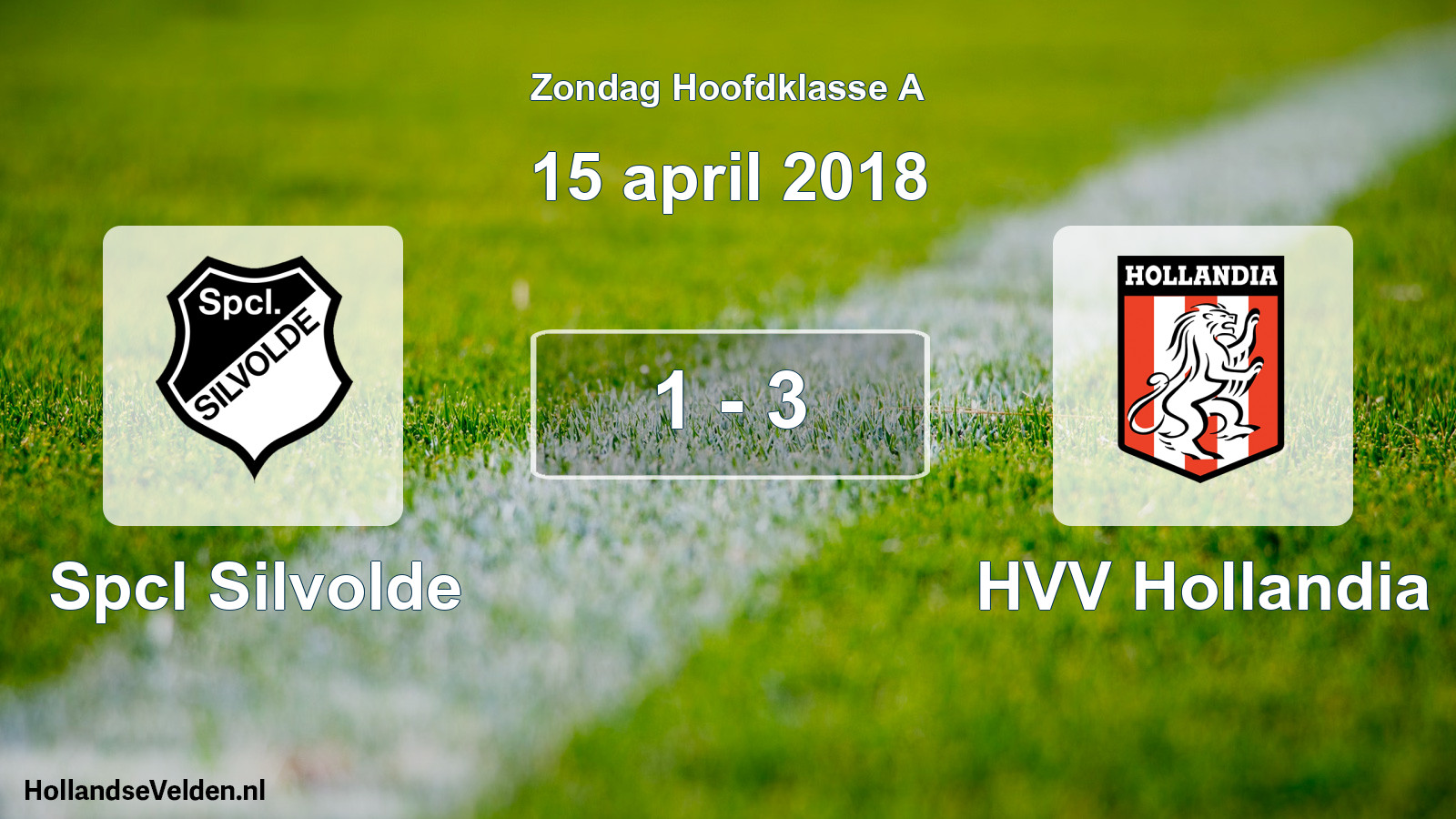 Total number of matches played: Spcl Silvolde - HVV Hollandia 1 - 3 (15 April 2018)