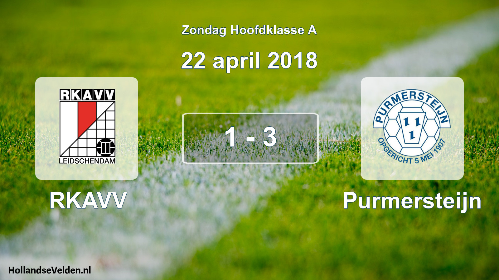 Total number of matches played: RKAVV - Purmersteijn 1 - 3 (22 April 2018)