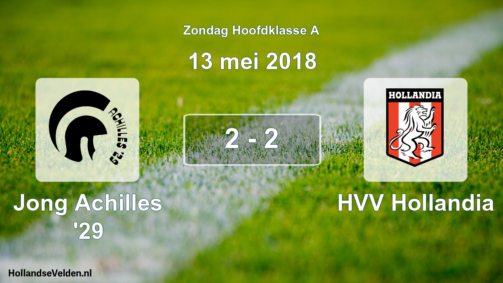 Total number of matches played: Jong Achilles '29 - HVV Hollandia 2 - 2 (13 May 2018)