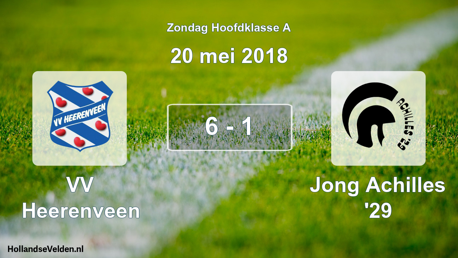Total number of matches played: VV Heerenveen - Jong Achilles '29 6 - 1 (20 May 2018)