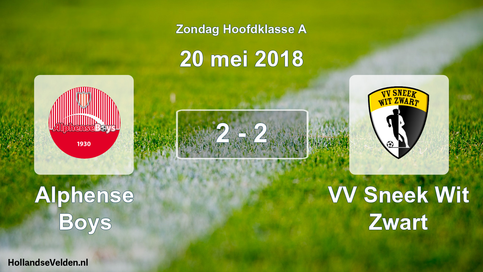 Total number of matches played: Alphense Boys - VV Sneek Wit Zwart 2 - 2 (20 May 2018)