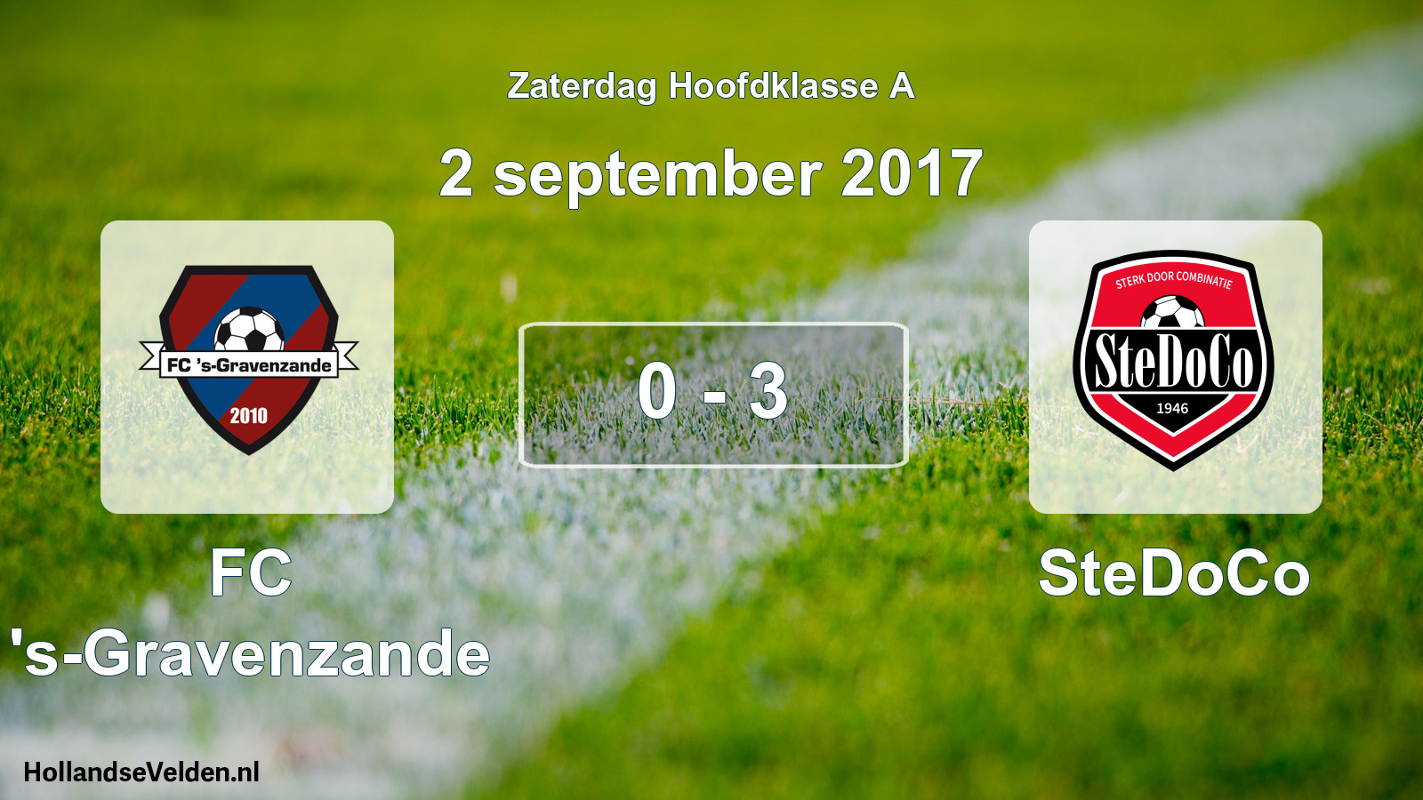 Total number of matches played: FC 's-Gravenzande - SteDoCo 0 - 3 (2 September 2017)