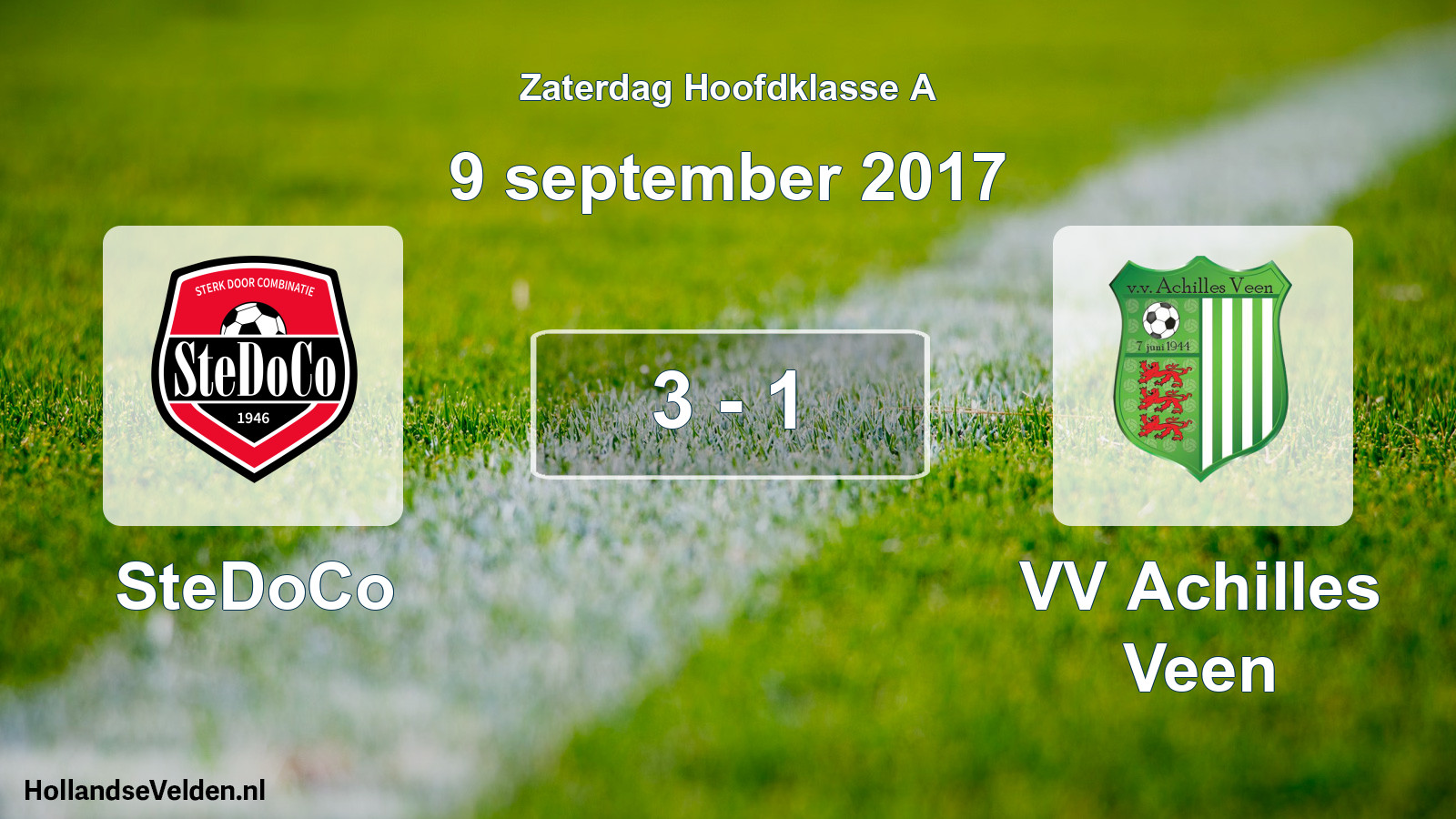 Total number of matches played: SteDoCo - VV Achilles Veen 3 - 1 (9 September 2017)