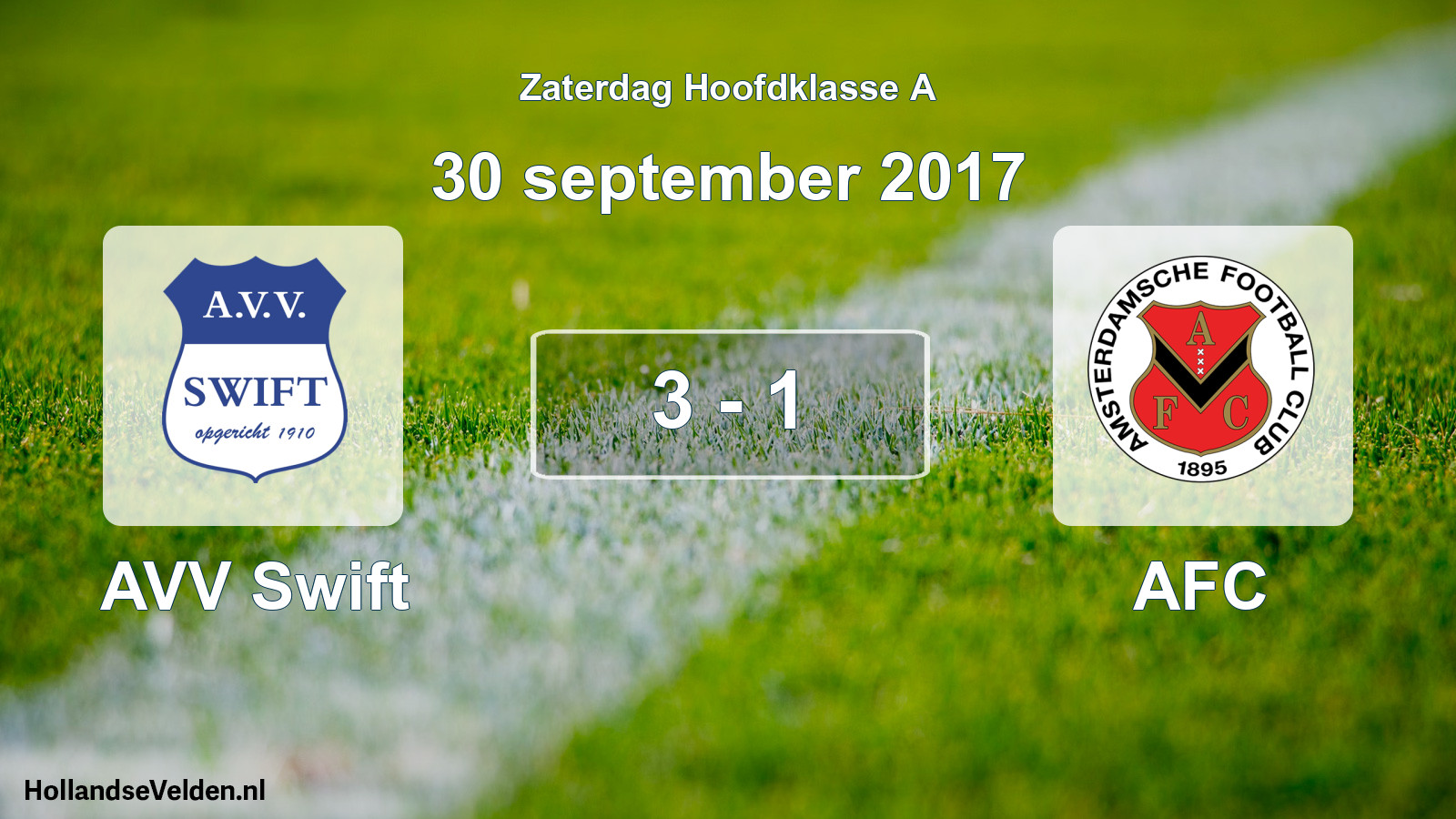 Total number of matches played: AVV Swift - AFC 3 - 1 (30 September 2017)
