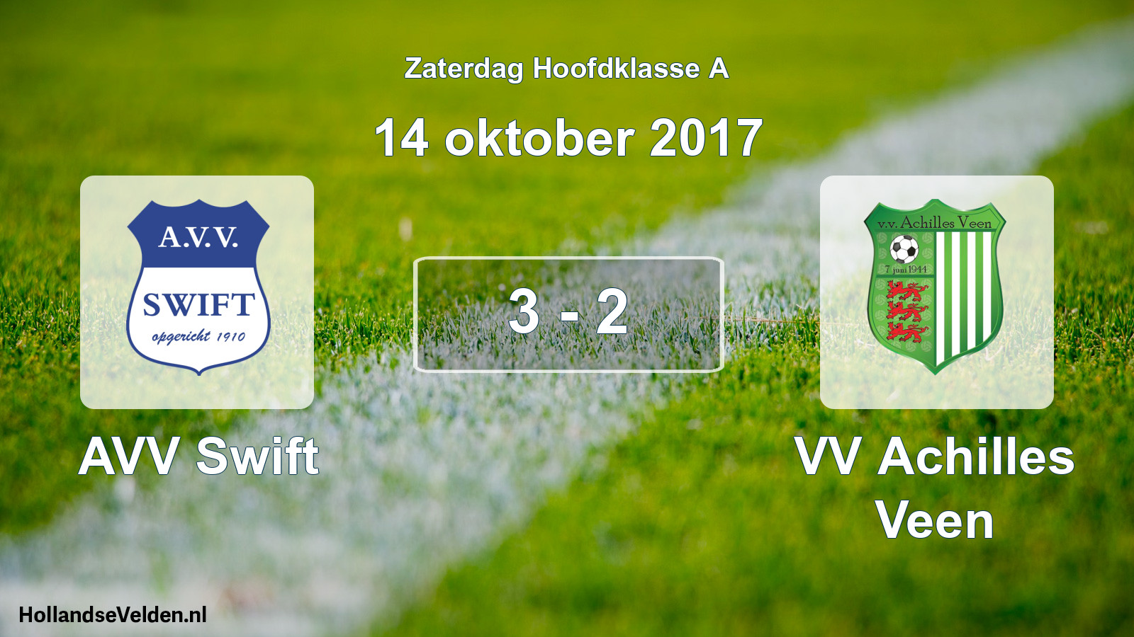Total number of matches played: AVV Swift - VV Achilles Veen 3 - 2 (14 October 2017)