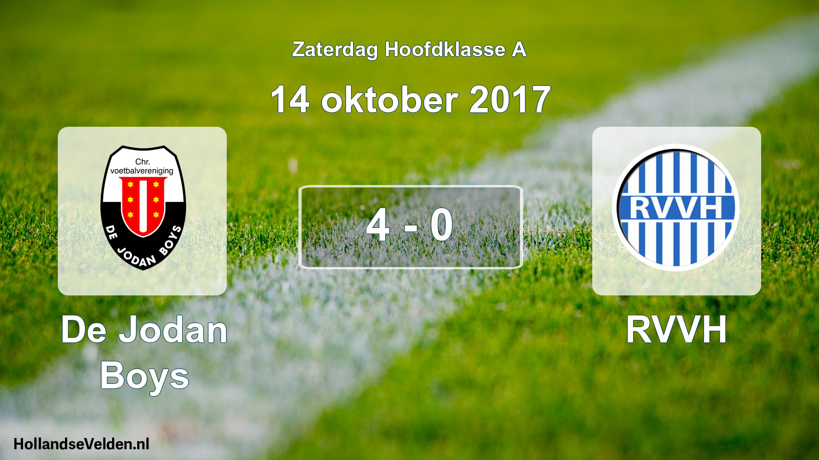Total number of matches played: De Jodan Boys - RVVH 4 - 0 (14 October 2017)