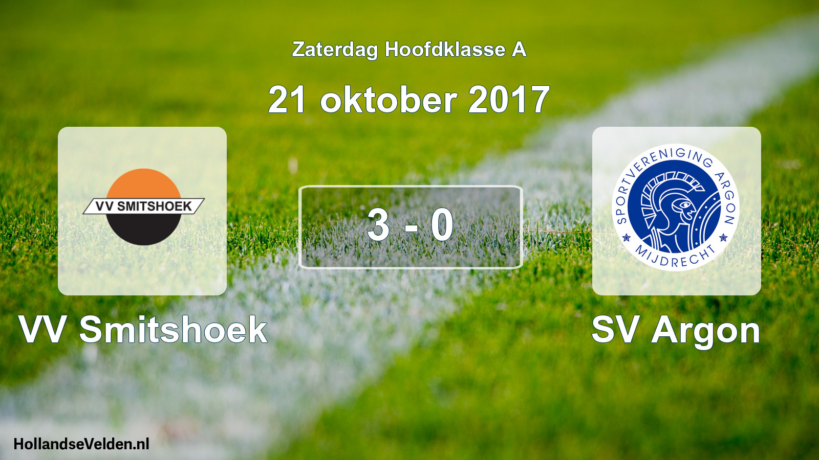 Total number of matches played: VV Smitshoek - SV Argon 3 - 0 (21 October 2017)