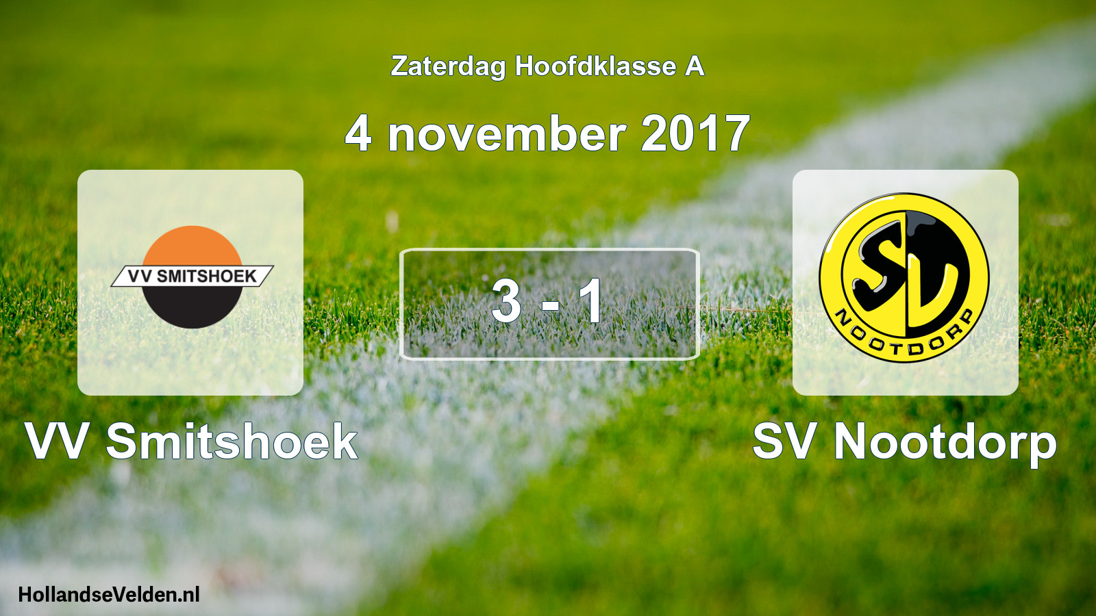 Total number of matches played: VV Smitshoek - SV Nootdorp 3 - 1 (4 November 2017)