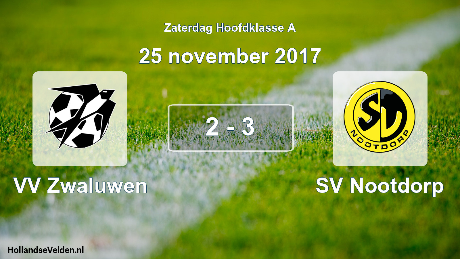 Total number of matches played: VV Zwaluwen - SV Nootdorp 2 - 3 (25 November 2017)