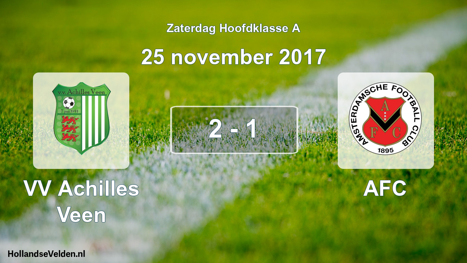 Total number of matches played: VV Achilles Veen - AFC 2 - 1 (25 November 2017)