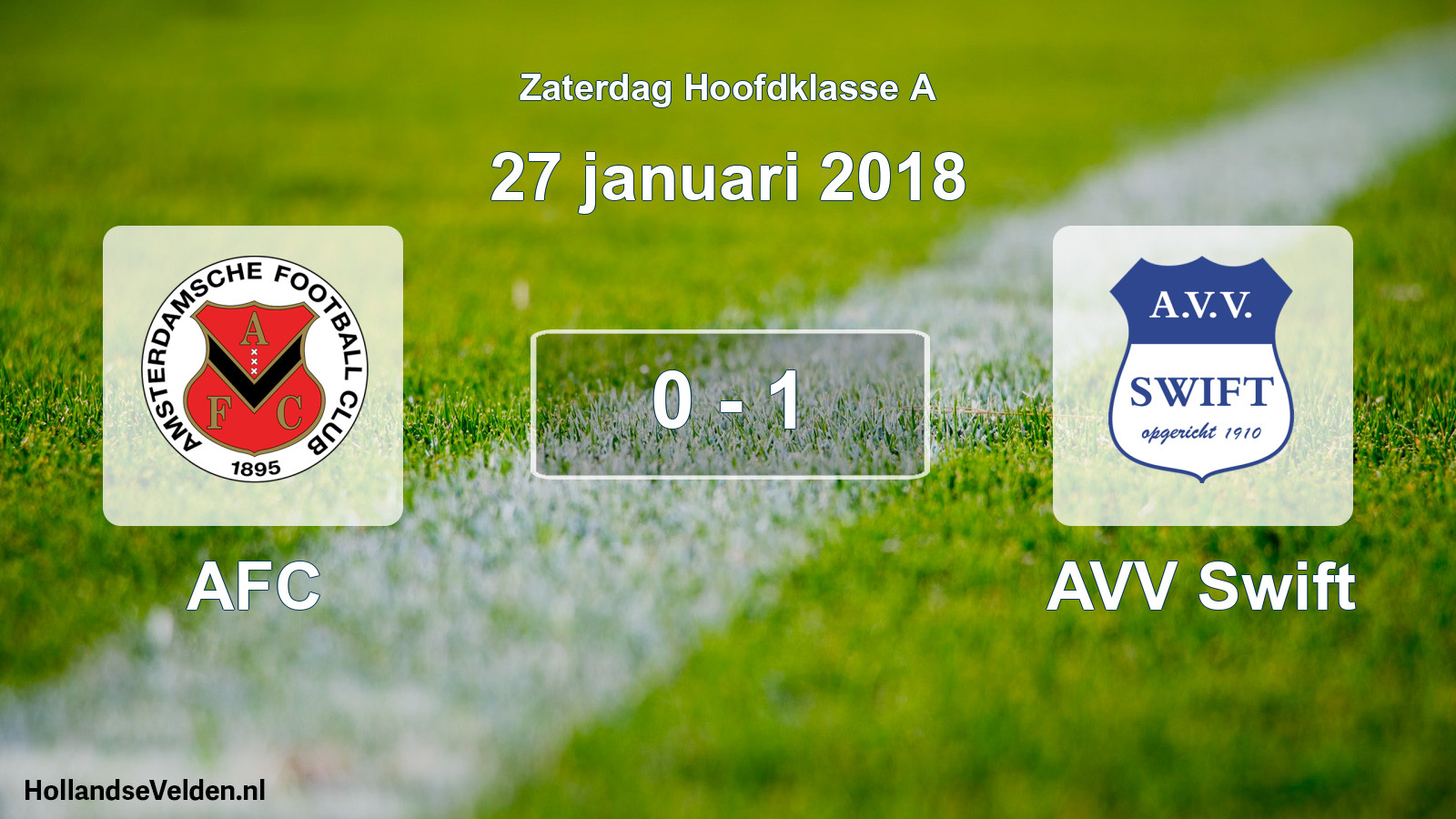Total number of matches played: AFC - AVV Swift 0 - 1 (27 January 2018)