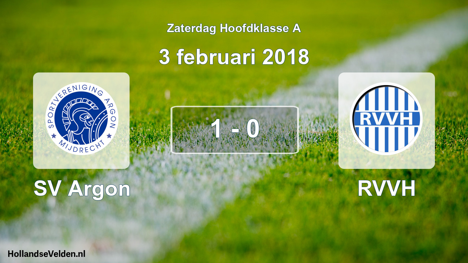 Total number of matches played: SV Argon - RVVH 1 - 0 (3 February 2018)