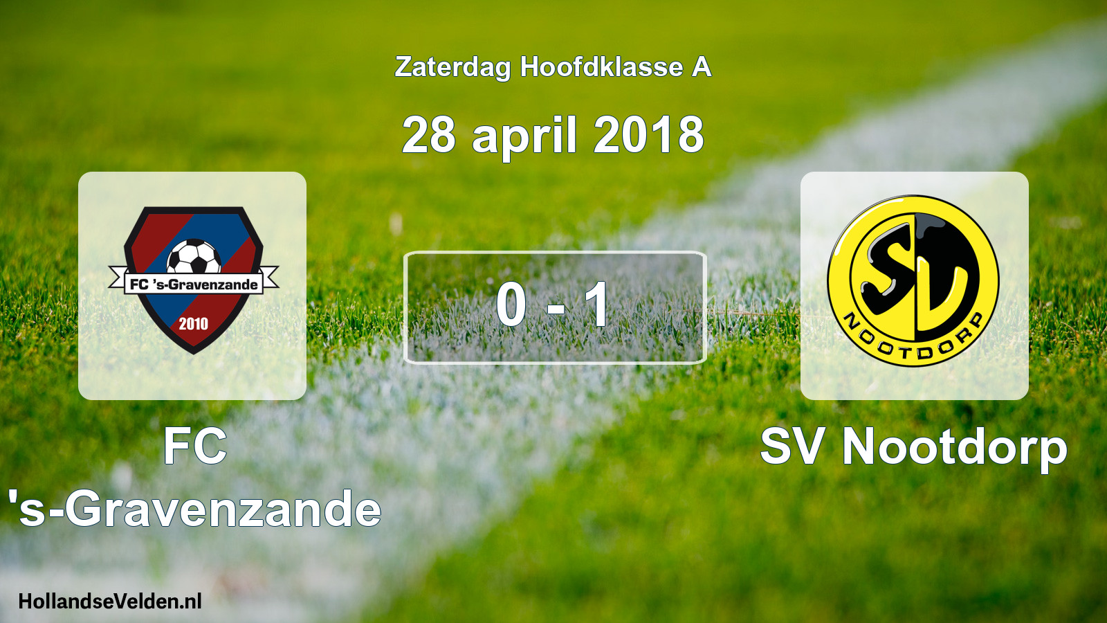 Total number of matches played: FC 's-Gravenzande - SV Nootdorp 0 - 1 (28 April 2018)