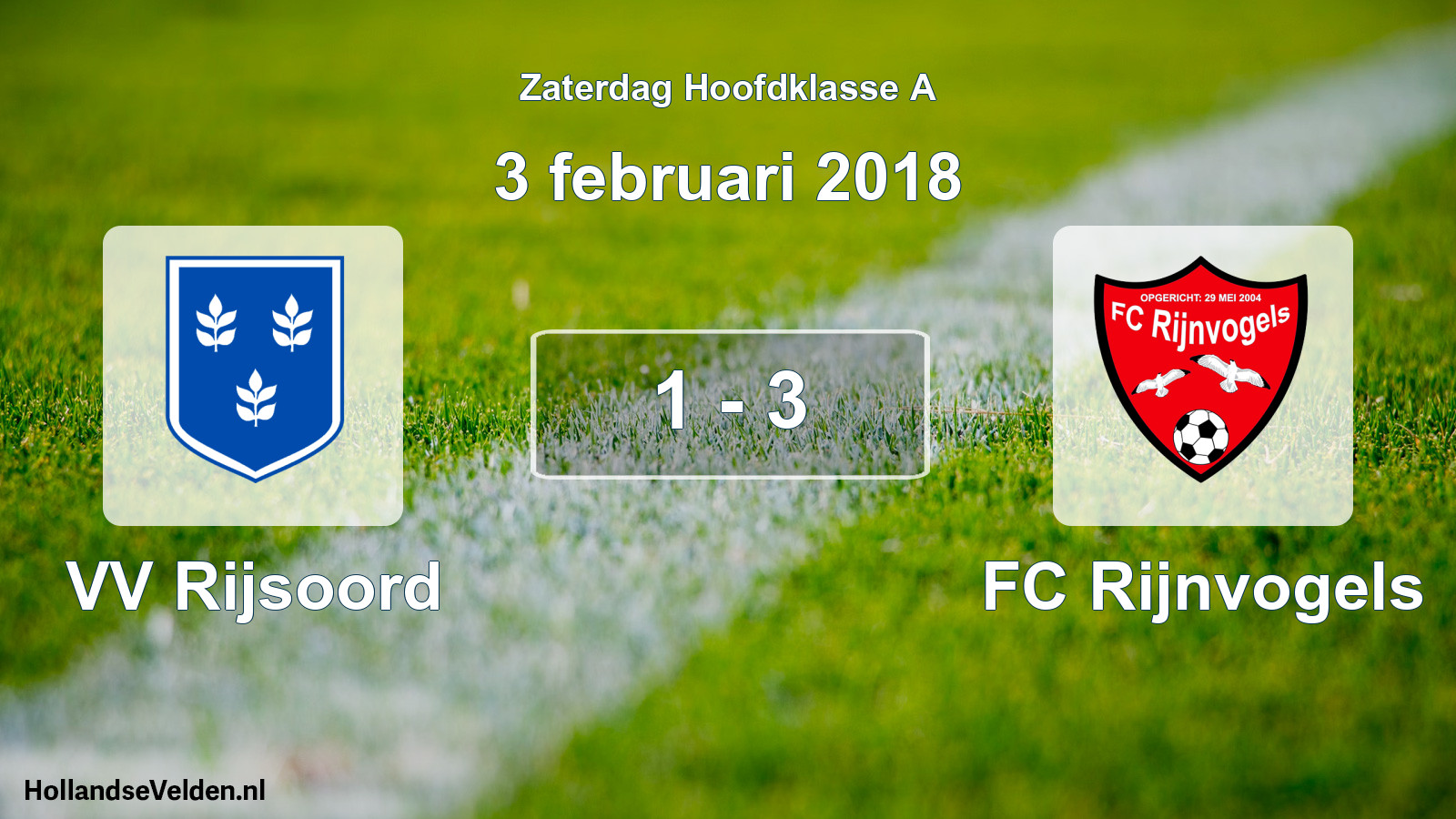 Total number of matches played: VV Rijsoord - FC Rijnvogels 1 - 3 (3 February 2018)