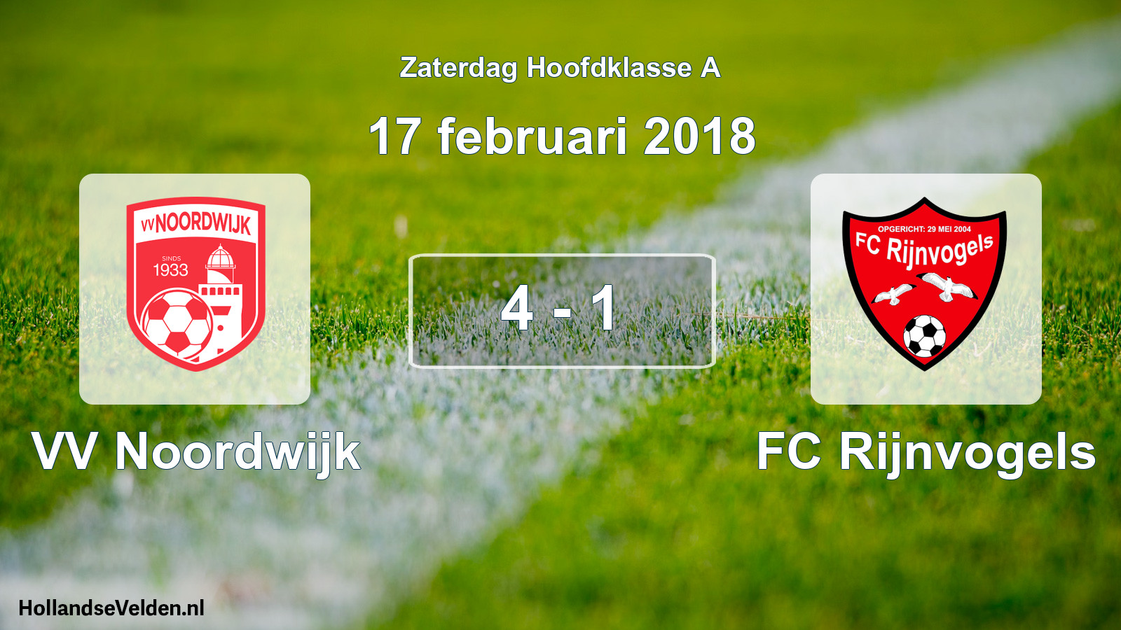 Total number of matches played: VV Noordwijk - FC Rijnvogels 4 - 1 (17 February 2018)