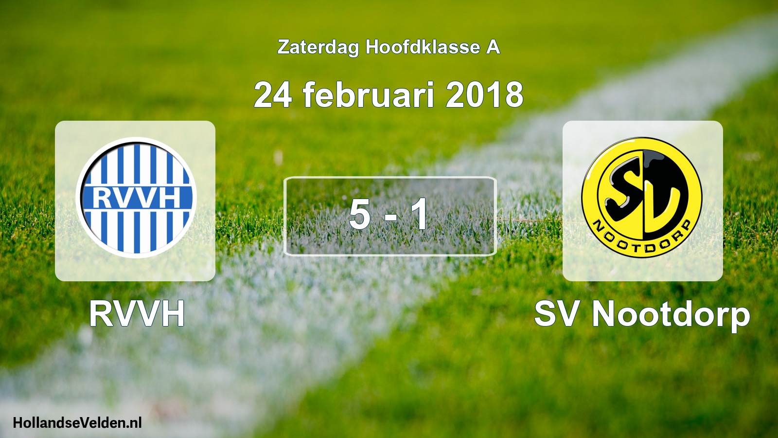 Total number of matches played: RVVH - SV Nootdorp 5 - 1 (24 February 2018)