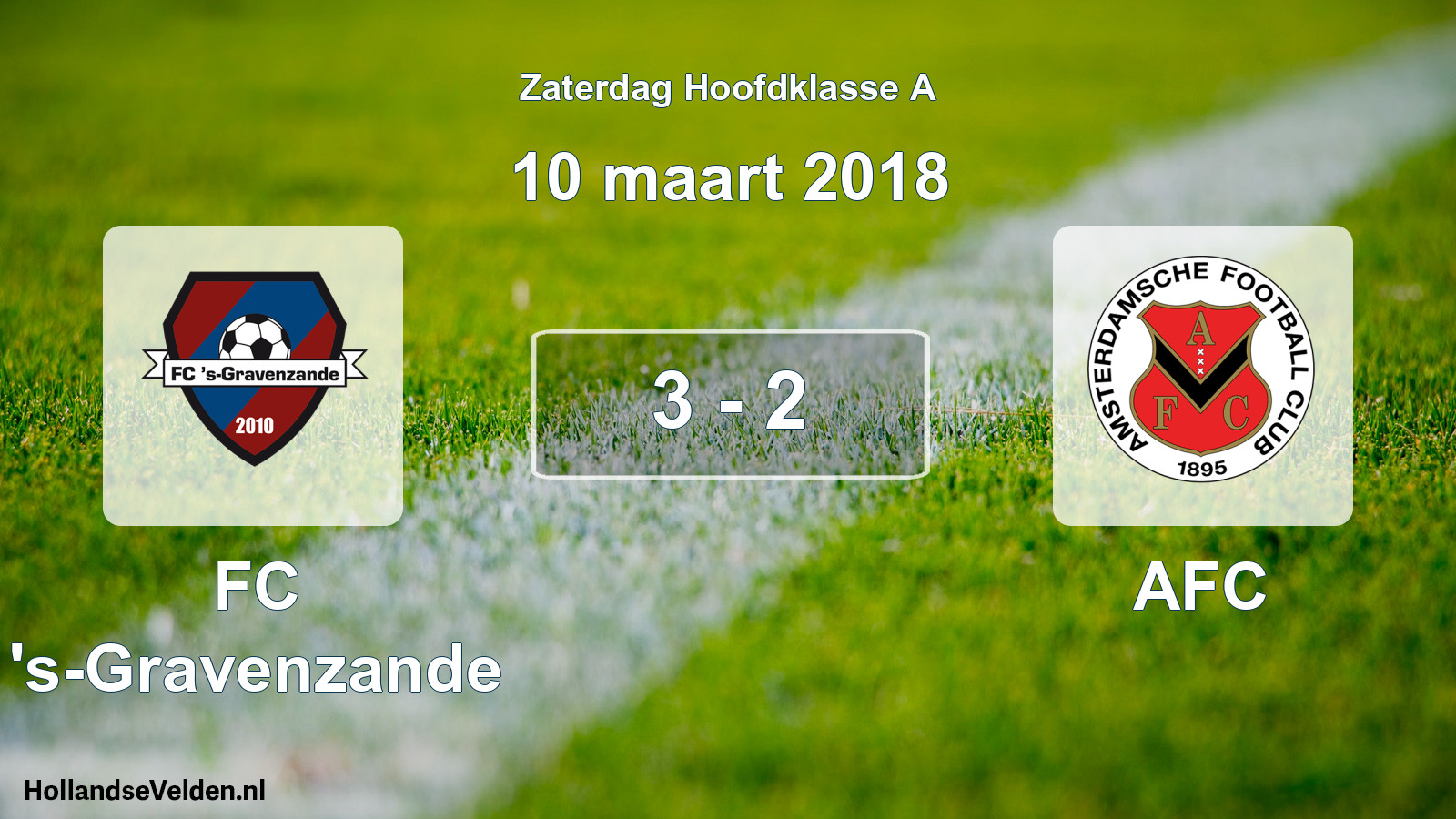 Total number of matches played: FC 's-Gravenzande - AFC 3 - 2 (10 March 2018)
