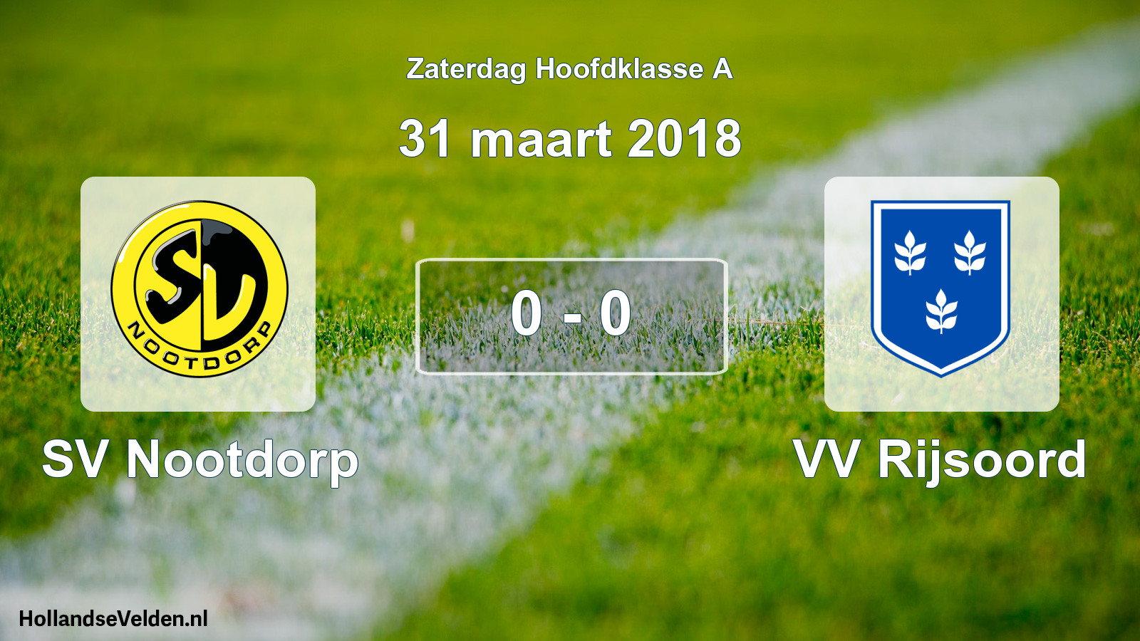 Total number of matches played: SV Nootdorp - VV Rijsoord 0 - 0 (31 March 2018)