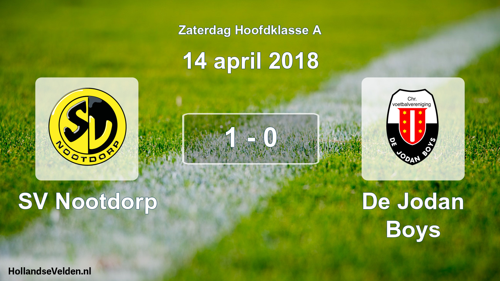Total number of matches played: SV Nootdorp - De Jodan Boys 1 - 0 (14 April 2018)