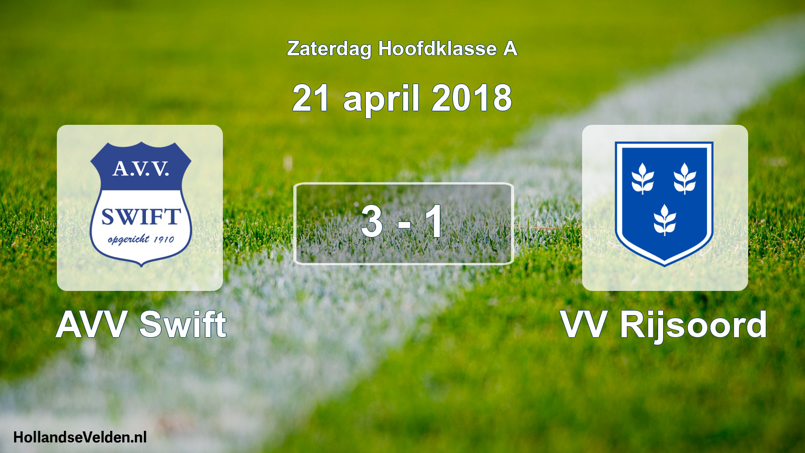 Total number of matches played: AVV Swift - VV Rijsoord 3 - 1 (21 April 2018)