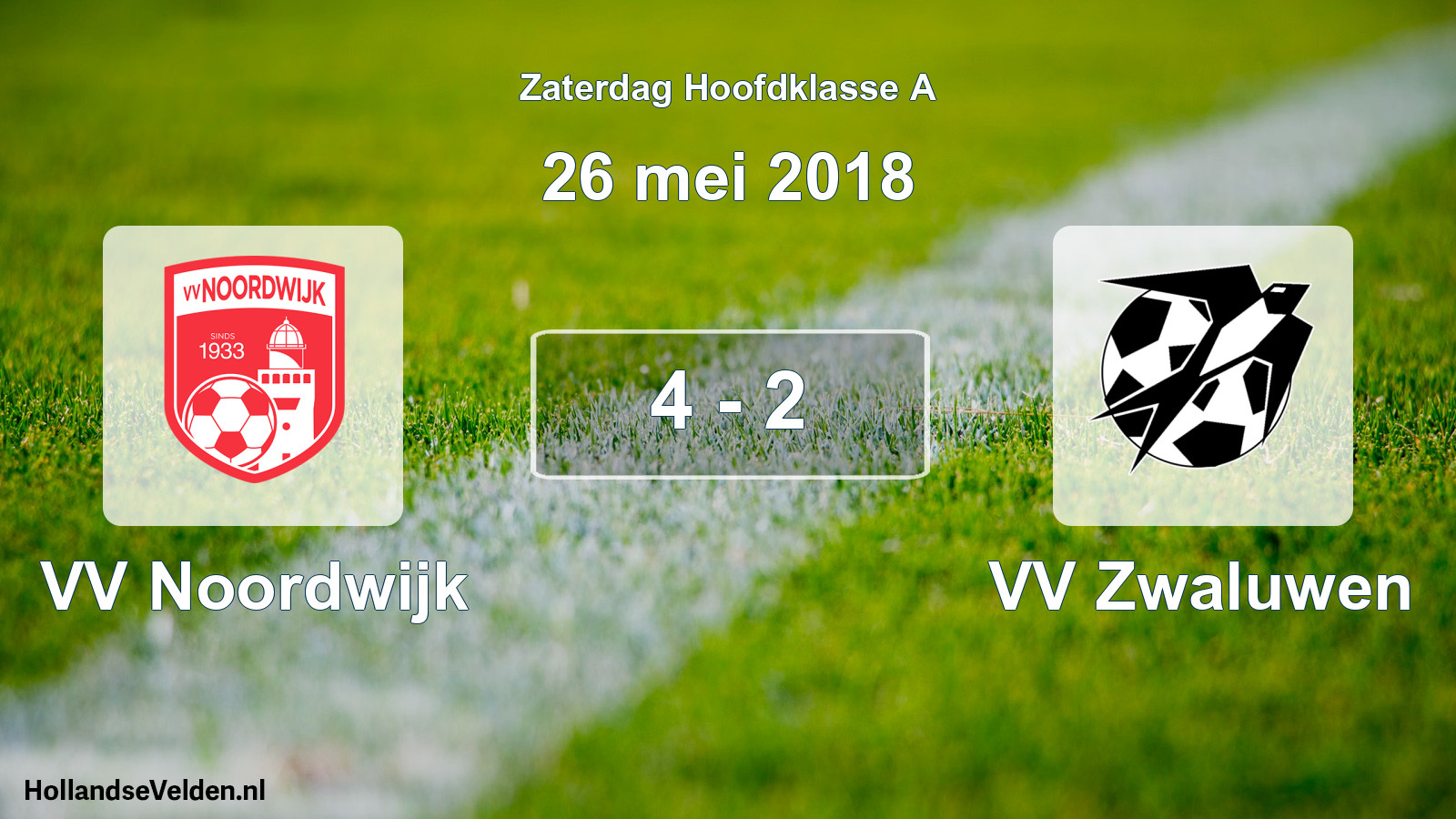 Total number of matches played: VV Noordwijk - VV Zwaluwen 4 - 2 (26 May 2018)