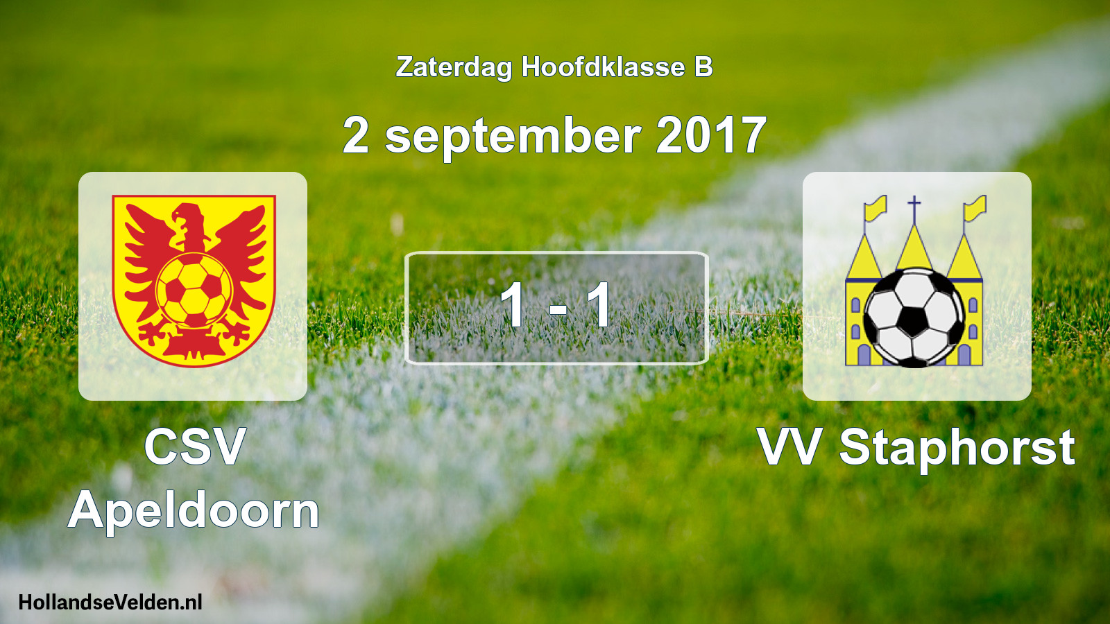 Total number of matches played: CSV Apeldoorn - VV Staphorst 1 - 1 (2 September 2017)