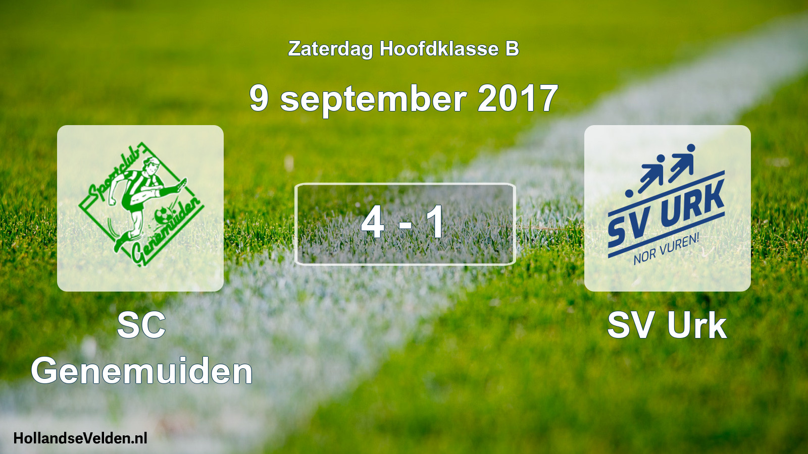 Total number of matches played: SC Genemuiden - SV Urk 4 - 1 (9 September 2017)