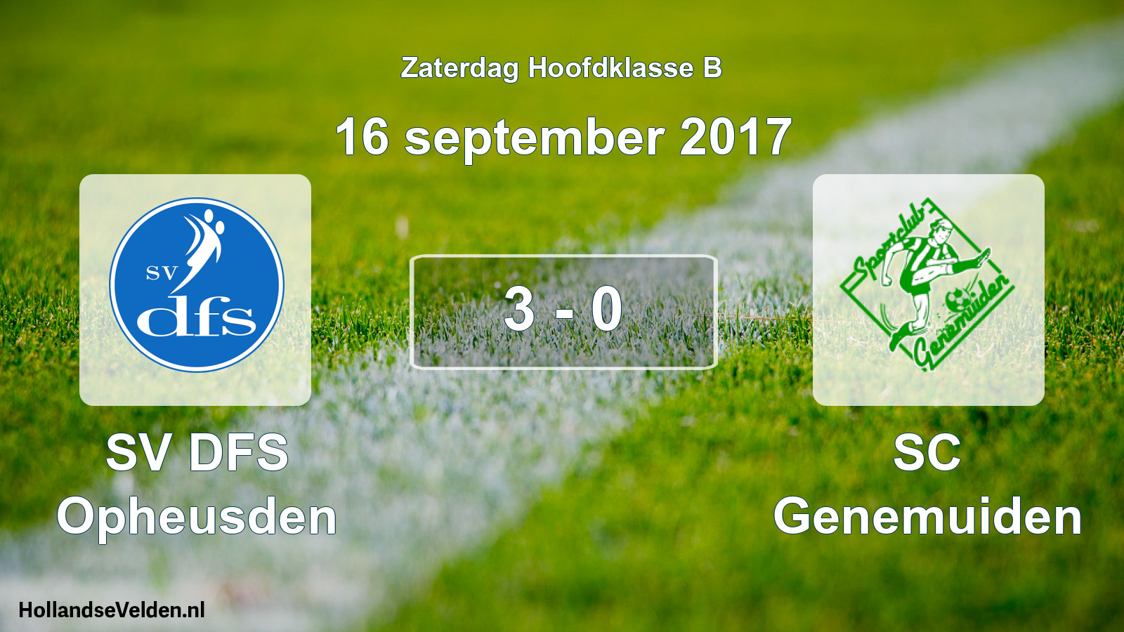 Total number of matches played: SV DFS Opheusden - SC Genemuiden 3 - 0 (16 September 2017)