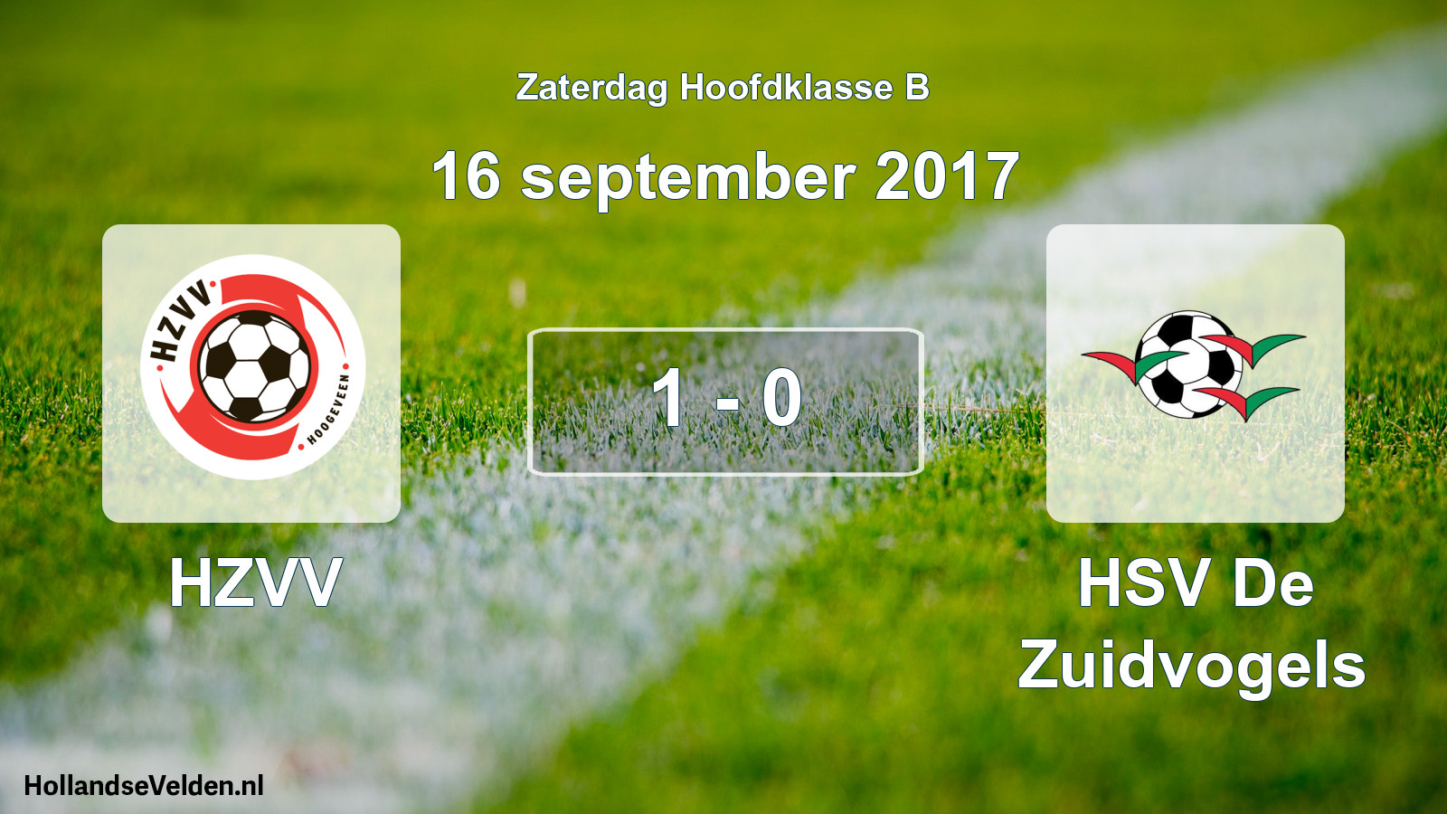 Total number of matches played: HZVV - HSV De Zuidvogels 1 - 0 (16 September 2017)
