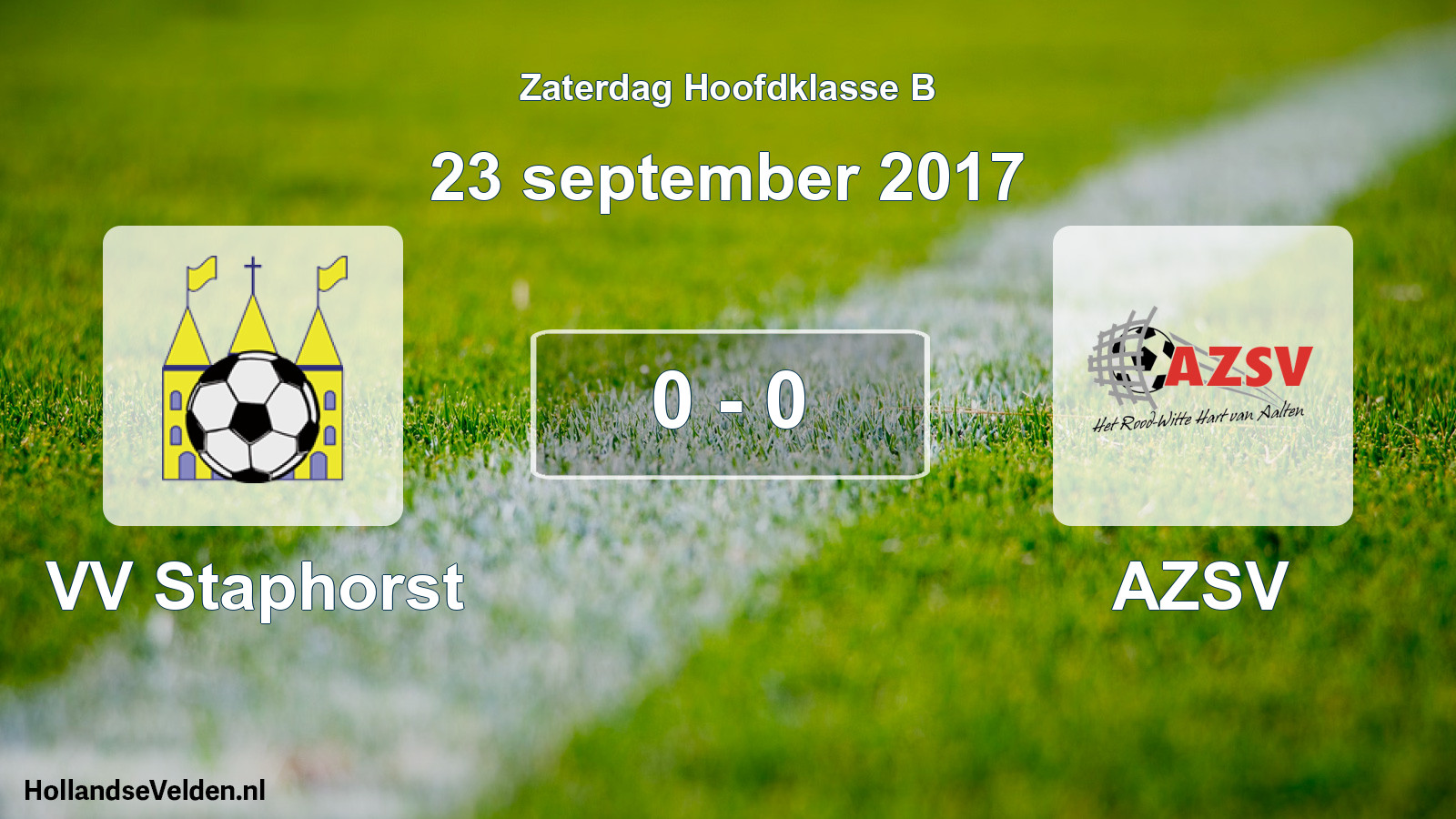 Total number of matches played: VV Staphorst - AZSV 0 - 0 (23 September 2017)