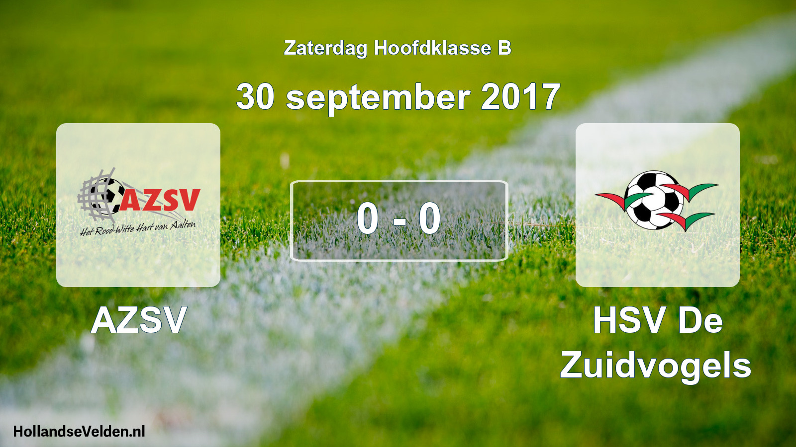 Total number of matches played: AZSV - HSV De Zuidvogels 0 - 0 (30 September 2017)