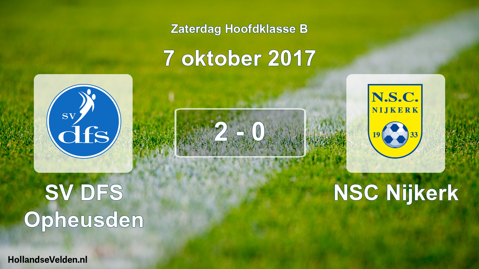 Total number of matches played: SV DFS Opheusden - NSC Nijkerk 2 - 0 (7 October 2017)
