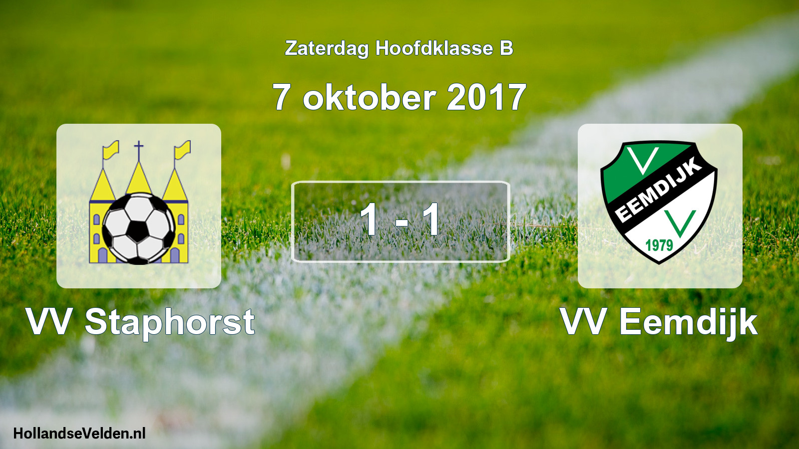 Total number of matches played: VV Staphorst - VV Eemdijk 1 - 1 (7 October 2017)