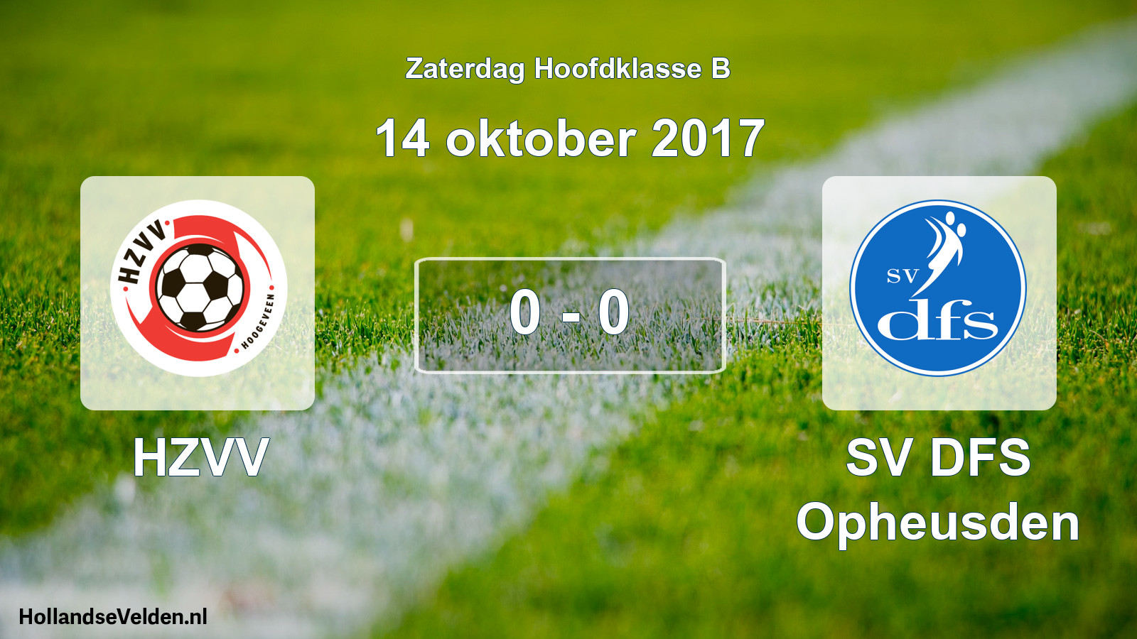 Total number of matches played: HZVV - SV DFS Opheusden 0 - 0 (14 October 2017)