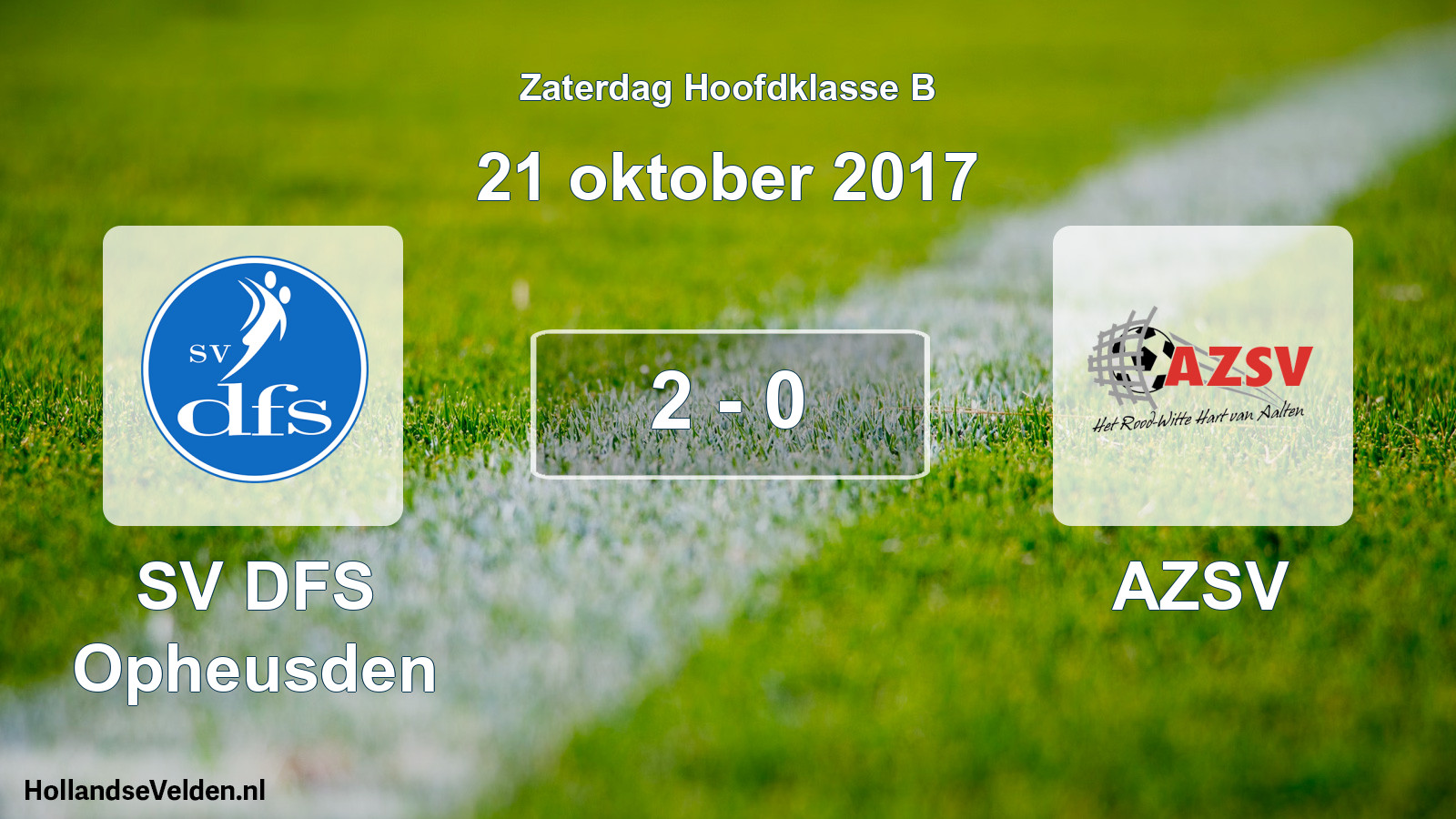Total number of matches played: SV DFS Opheusden - AZSV 2 - 0 (21 October 2017)