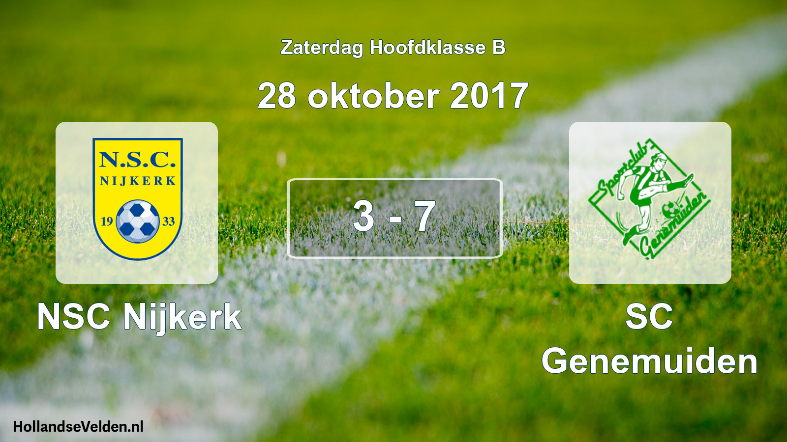 Total number of matches played: NSC Nijkerk - SC Genemuiden 3 - 7 (28 October 2017)